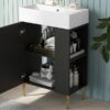 Bathroom Vanity, Combo Cabinet, Bathroom Storage Cabinet, Single Ceramic Sink, Right Side Storage - Black - Image 18