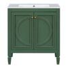 30" Bathroom Vanity With Sink, 2 Doors With Shelf, Soft Close Door Hinges, Vintage Style - Green - Image 11