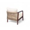 Outdoor Lounge Chair With Woven Backrest, Solid Wood Frame, Comfortable Cushions - Walnut - Image 8