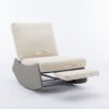 Modern Rocking Chair Recliner, Comfy Rocker Nursery Chair With Footrest, Accent Reading Chair, Upholstered Lounge Chair For Relaxing, Resting, Soft Padded Rocker For Indoor Living Room Bedroom - Gray - Image 5