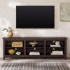 Modern Transitional 3 Shelf Open Storage 70" TV Stand For 80" TVs - Espresso - Image 6