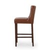 Solstara - Upholstered Leather Dining Barstool With Button Tufted And Wing Back - Light Brown - Image 7