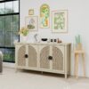 Rattan 4 Door Cabinet, Suitable For Bedroom - Natural - Image 7
