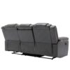 3 Seater Home Theater Recliner Manual Recliner Chair With Two Built-In Cup Holders For Living Room - Gray - Image 11