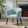 Sonorous - Upholstered Accent Chair With Low Back And Wood Legs - Light Blue / Black - Image 2