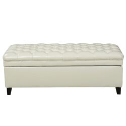 Juliana - Storage Ottoman With Hidden Compartment - Ivory
