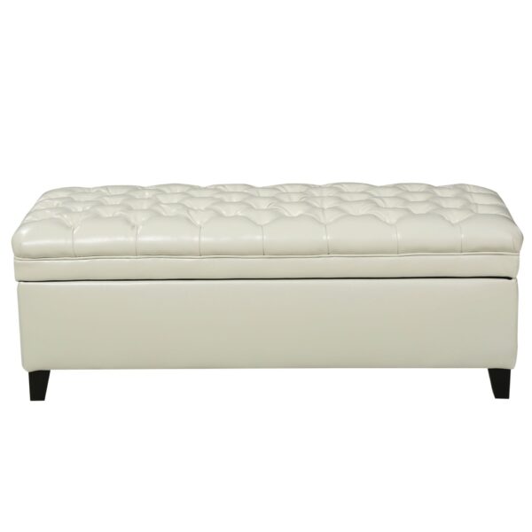 Juliana - Storage Ottoman With Hidden Compartment - Ivory