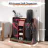 Wood Freestanding Adjustable Multi Use Golf Shelf - Reddish Brown - Image 3