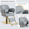 Elegant Barber Chair, Salon Chair For Hair Stylis, With Heavy Duty Hydraulic Pump Adjustable Barber Chair For Beauty Salon Spa Equipment - Gray - Image 3