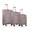 4 Piece Set (16/20/24/28), Softshell Suitcase Spinner Wheels Terylene Luggage Sets Carry On Suitcase Luggage Lightweight Durable Suitcase - Khaki - Image 4