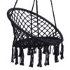 Macrame Hanging Hammock Chair, Cotton Rope Swing For Indoor And Outdoor Use, 330 Lbs Capacity - Black - Image 4