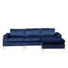 Shannon - Velvet Sectional Sofa With Chaise - Blue - Image 8