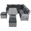 Outdoor Furniture Set Patio Rattan Furniture Set With An Adjustable Table, Recliners With Extendable Side Tables, And 2 Ottomans For Patio, Lawn, Backyard, Pool - Gray - Image 23