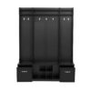 5 In 1 Entryway Bench With Coat Rack, 7 Sturdy Hooks, 2 Spacious Drawers And Adjustable Shelves, Wide Hall Tree With Metal Handles For Hallway - Black - Image 11