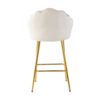 Elegant Shell Shape Off White Velvet Bar Chair Plated Metal Legs For Coffee Shops And Restaurants (Set of 2) - Gold - Image 9