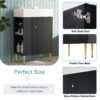 Bathroom Vanity, Combo Cabinet, Bathroom Storage Cabinet, Single Ceramic Sink, Left Side Storage - Black - Image 3