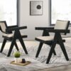 Jasper - 3 Piece Arm Chairs And Console Table (Set of 3) - Ebony Black - Image 3