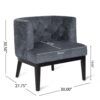 Contemporary Accent Chair With Tufted Diamond Stitching - Charcoal - Image 3