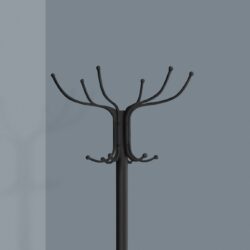 Coat Rack, Hall Tree, Free Standing, 12 Hooks, Entryway, Umbrella Holder, Transitional - Black