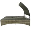 Patio Daybed Outdoor Daybed Sun Lounger With Shelter Roof With Adjustable Backrest, Storage Box And 2 Cup Holders For Patio, Balcony, Poolside - Gray - Image 16