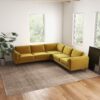 Amber - Velvet Corner Sectional Sofa - Yellow - Image 10