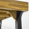 Acacia Wood Patio Dining Table, 69"L Rectangle Outdoor Table - Teak / Black - Image 12