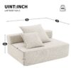 Loveseat Frame For Oversized Modular U Shaped Sectional Floor Couch Convertible Compressed Couch, Spacious Foam Filled Sofa - Beige - Image 10