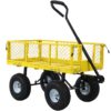 Heavy Duty Steel Garden Cart With Mesh Sides 550 Lb Capacity - Yellow - Image 8
