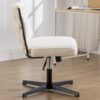 Armless Office Desk Chair No Wheels - White - Image 10