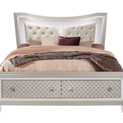 Cross - King Bed With LED - Glam Champagne