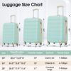 3 Piece Luggage Set Hardside Spinner Suitcase With Tsa Lock 20" 24' 28" Available - Light Green - Image 2