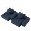 Modern Oversized Modular Sectional Sofa With 2 Chaise Lounge And 2 Armrest, Sparkling Chenille Fabric Soft Cushion Sofa With 4 Pillows, 4 Pieces Diy Combination Tufted Sofa, No Assembly Required - Blue - Image 18