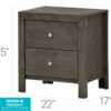 Chic Transitional Drawers Nightstand - Gray - Image 5