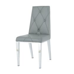 Modern Light Luxury Dining Chair With Electroplated Chair Legs (Set of 2) - Gray