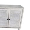 Accent Cabinet 4 Shutter Door Wooden Cabinet Sideboard Buffet Server Cabinet Storage Cabinet, For Living Room, Entryway, Hallway, Office, Kitchen And Dining Room - Distressed White - Image 9