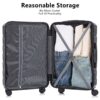 Set 3 Pieces 20" / 24" / 28" Abs Spinner Wheel Luggage, Matching Color, With Combination Lock - Black - Image 4