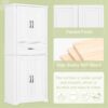 Bathroom Storage Cabinet With Multi Functional Storage Space, Drawer With Slide Rails, Adjustable Shelf - White - Image 10