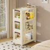 3 Tier Collapsible Cart With Locking Wheels For Every Room - Cream - Image 2
