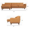 Allison - Right Facing Leather Sectional Sofa - Tan - Image 14