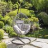 Charming Hanging Basket Chair With Cozy Wicker Weave And Sturdy Metal Frame - Gray - Image 4