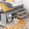 Versatile Full Bed With Trundle, Under Bed Storage Box And Nightstand - Gray - Image 4