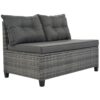 8 Pieces Outdoor Wicker Round Sofa Set, Half-Moon Sectional Sets All Weather, Curved Sofa Set With Rectangular Coffee Table, PE Rattan Water-Resistant And UV Protected, Movable Cushion - Gray - Image 11