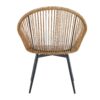 Modern 3 Piece Set, Anti - Spill Round Coffee Table, 2 Rattan Swivel Chairs, Outdoor Patio Furniture For Tea Time - Black / Wood - Image 19
