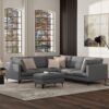 Ava - Mid Century Corner Sectional Sofa - Gray - Image 14