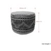 Stella - Round Woven Pouf - Natural / Black - Image 6