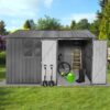 10'x8' Garden Sheds Outdoor Storage Sheds With Window - Gray - Image 2