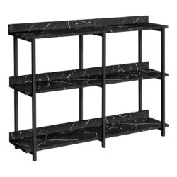 Accent Console Table For Entryway, Marble Look Contemporary & Modern - Black