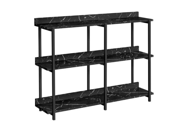 Accent Console Table For Entryway, Marble Look Contemporary & Modern - Black