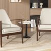 Accent Chair, Mid-Century Modern Armchair (Set of 2) With Solid Wood Frame, Reading Leisure Chair With High Back For Living Room - Beige - Image 16