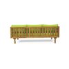 Claremont - 3 Seater Daybed Teak Acacia Wood Water Resistant Cushions - Green - Image 11